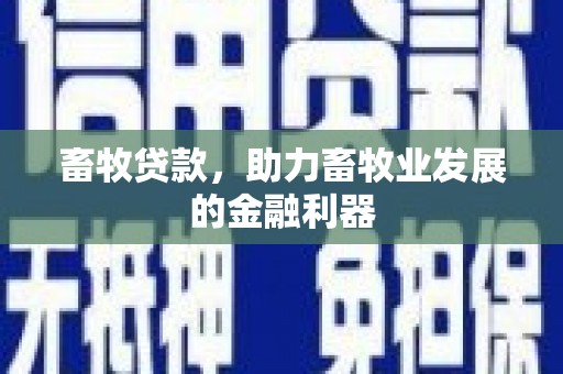 口湖畜牧贷款，助力畜牧业发展的金融利器