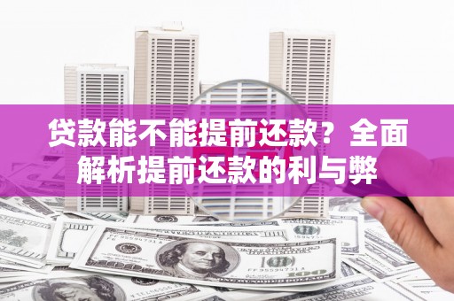口湖贷款能不能提前还款？全面解析提前还款的利与弊