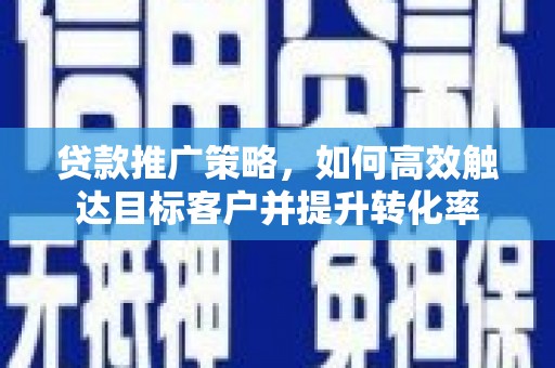 口湖贷款推广策略，如何高效触达目标客户并提升转化率