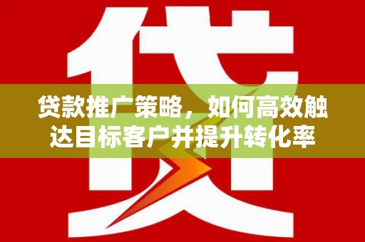 口湖贷款推广策略，如何高效触达目标客户并提升转化率