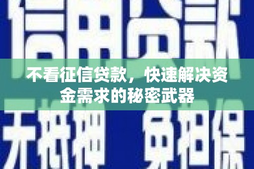 口湖不看征信贷款，快速解决资金需求的秘密武器