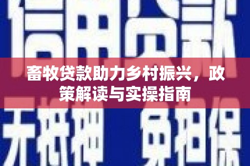 口湖畜牧贷款助力乡村振兴，政策解读与实操指南