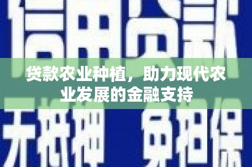 口湖贷款农业种植，助力现代农业发展的金融支持